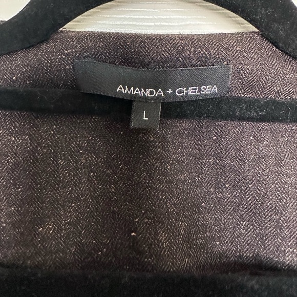 Amanda + Chelsea Brown Longline Jacket Open Blazer Coat Size L NEW WITHOUT TAGS - Picture 3 of 7